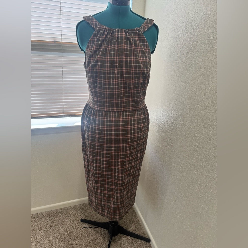 Pinup Couture Brown and Pink Harley wiggle dress